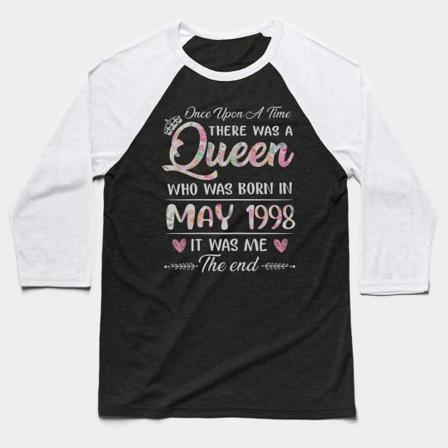 Girls 22nd Birthday Queen May 1998 22 Years Old Baseball T-Shirt by daylightpombo3